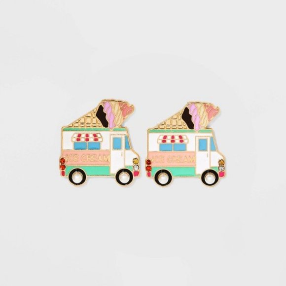 SUGARFIX By BaubleBar ‘Whipped Cream Whip’ Ice Cream Truck Earrings - Picture 2 of 2